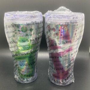 NEW Two Sealed Royal Caribbean Cruise Coca Cola Lidded Drink Cups